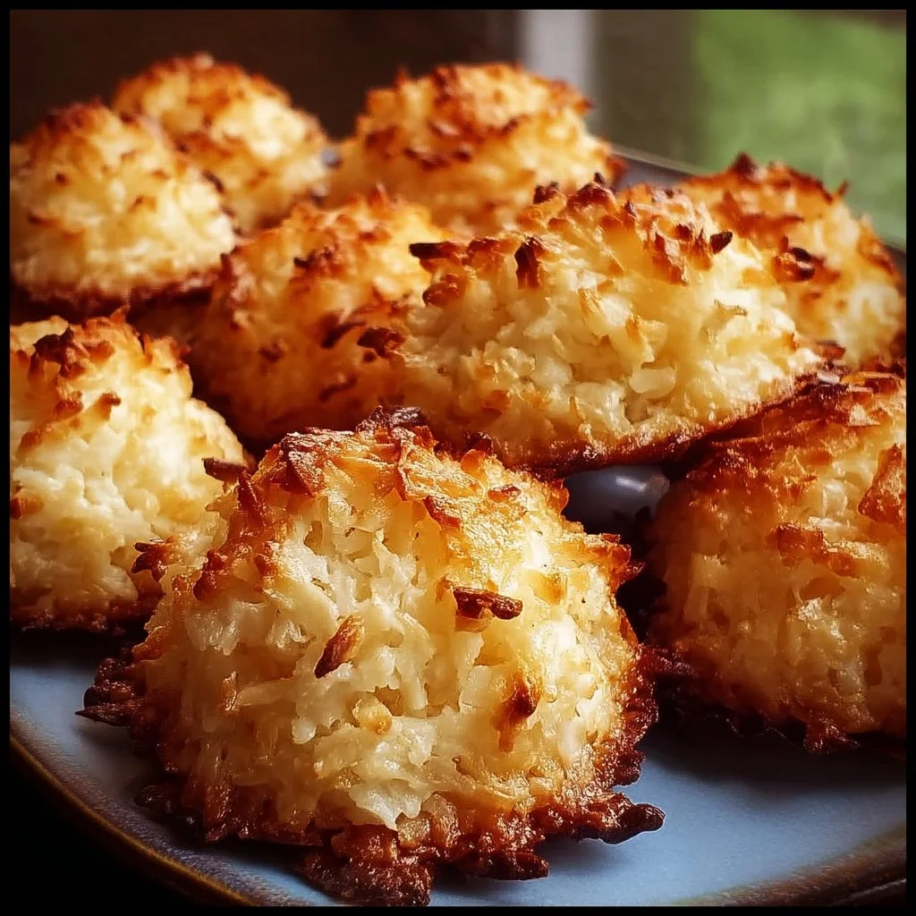 First-Place Coconut Macaroons on a decorative plate