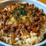 Delicious French Onion Ground Beef and Rice Casserole ready to serve