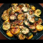 Delicious Garlic Parmesan Zucchini and Squash Medley served in a bowl.