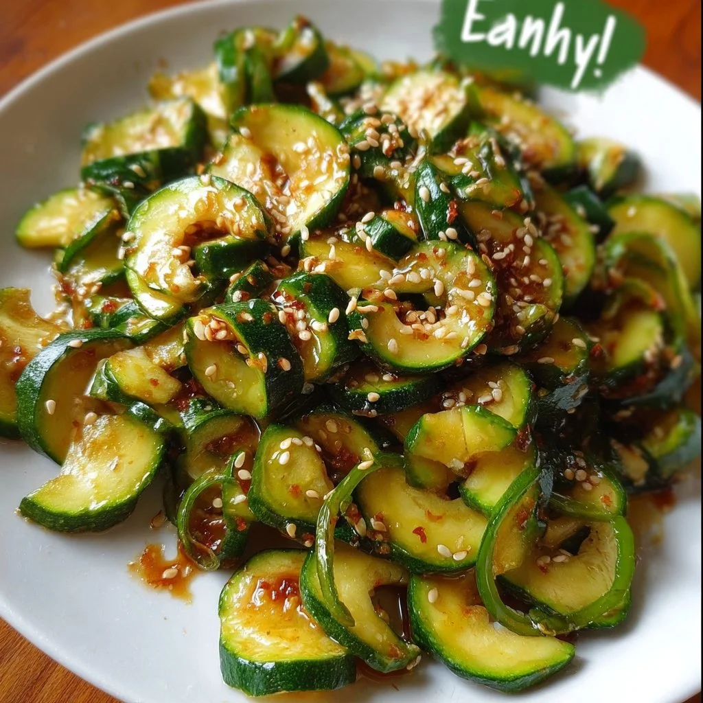 Korean zucchini side dish served in a bowl with chopsticks