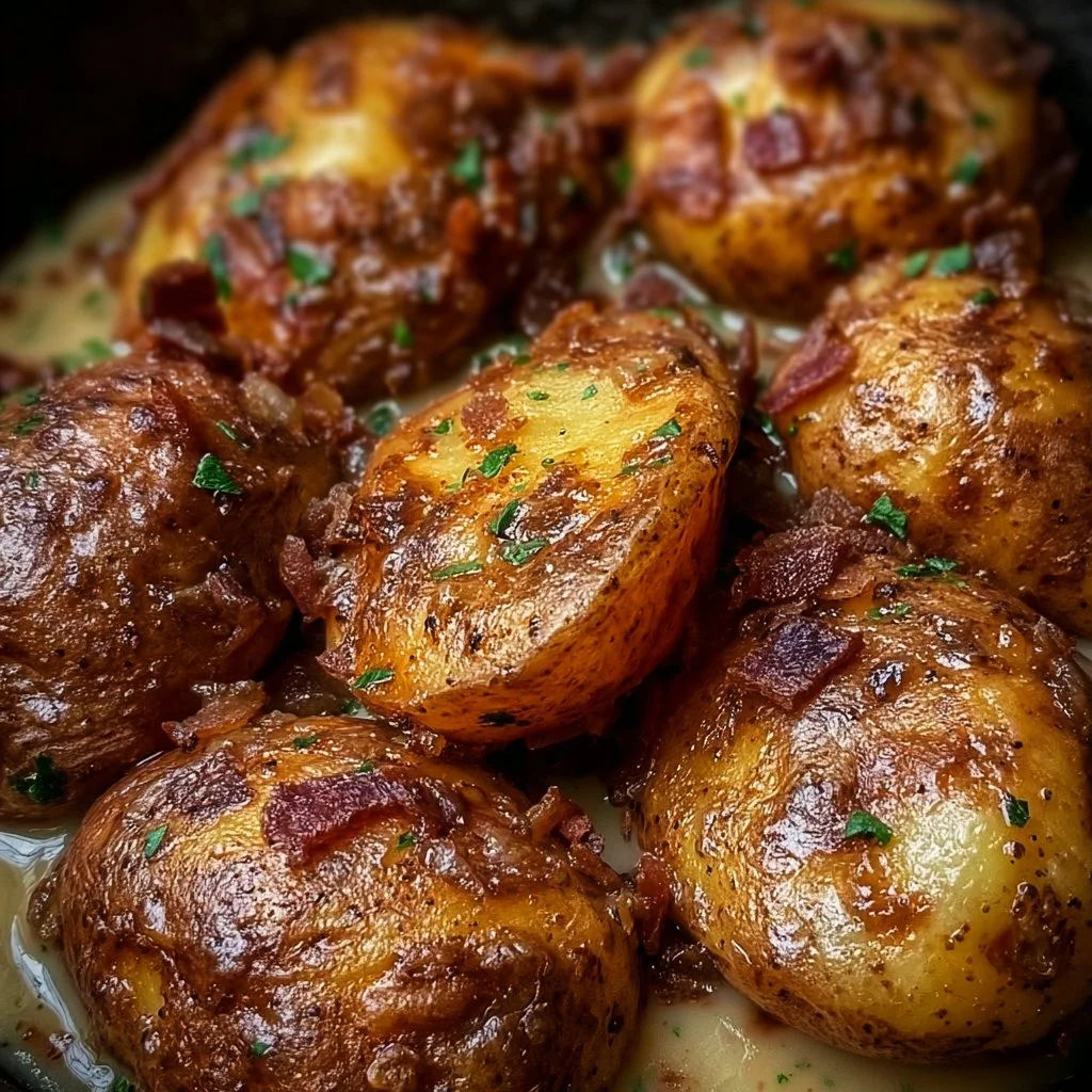 Delicious Mississippi Mud Potatoes served in a rustic bowl.