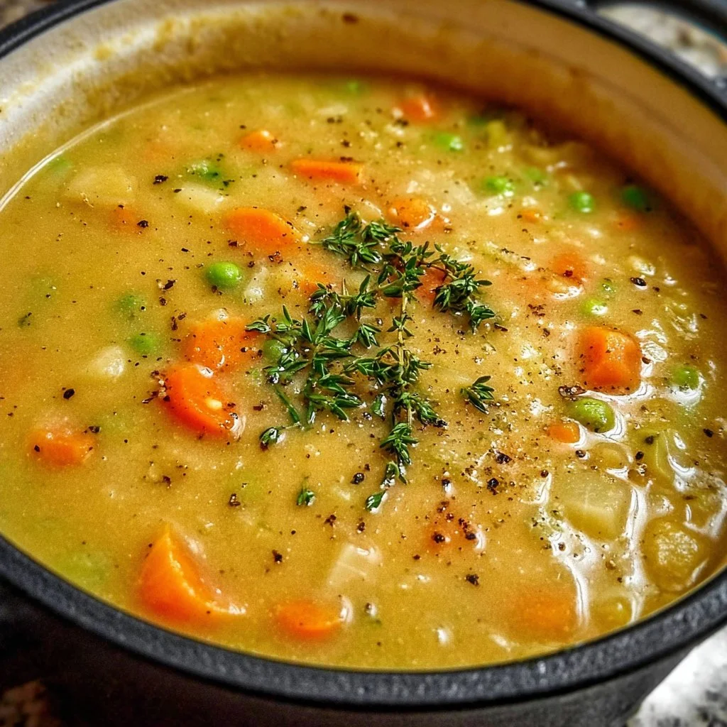 One-Pot Creamy Vegetable Soup made with fresh vegetables and creamy broth