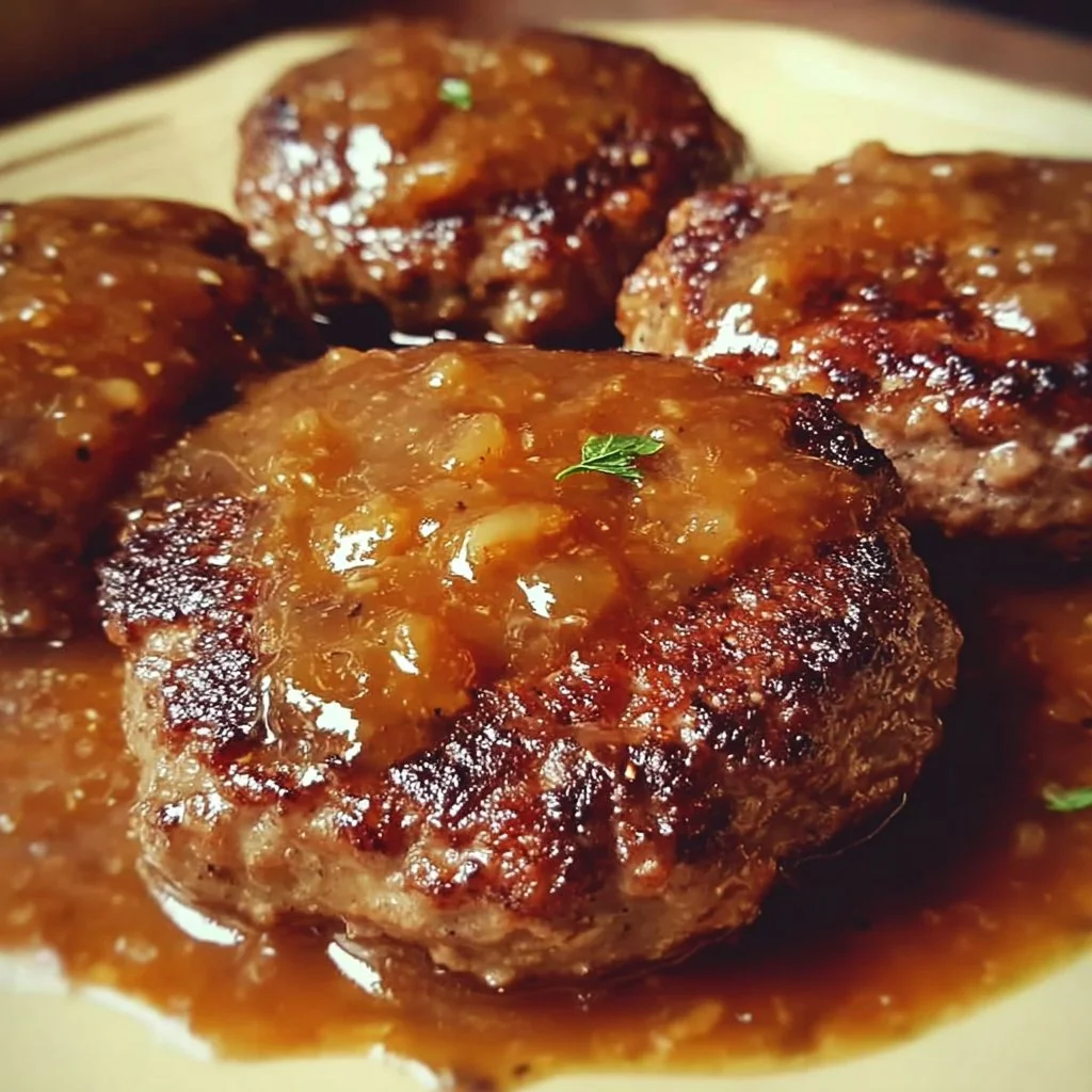 Delicious smothered hamburger steaks served with rich gravy