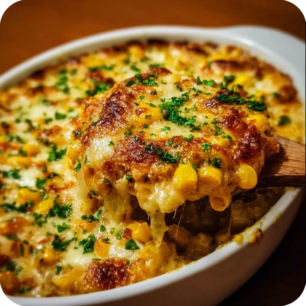 Delicious Street Corn Chicken Casserole with fresh ingredients and vibrant flavors.