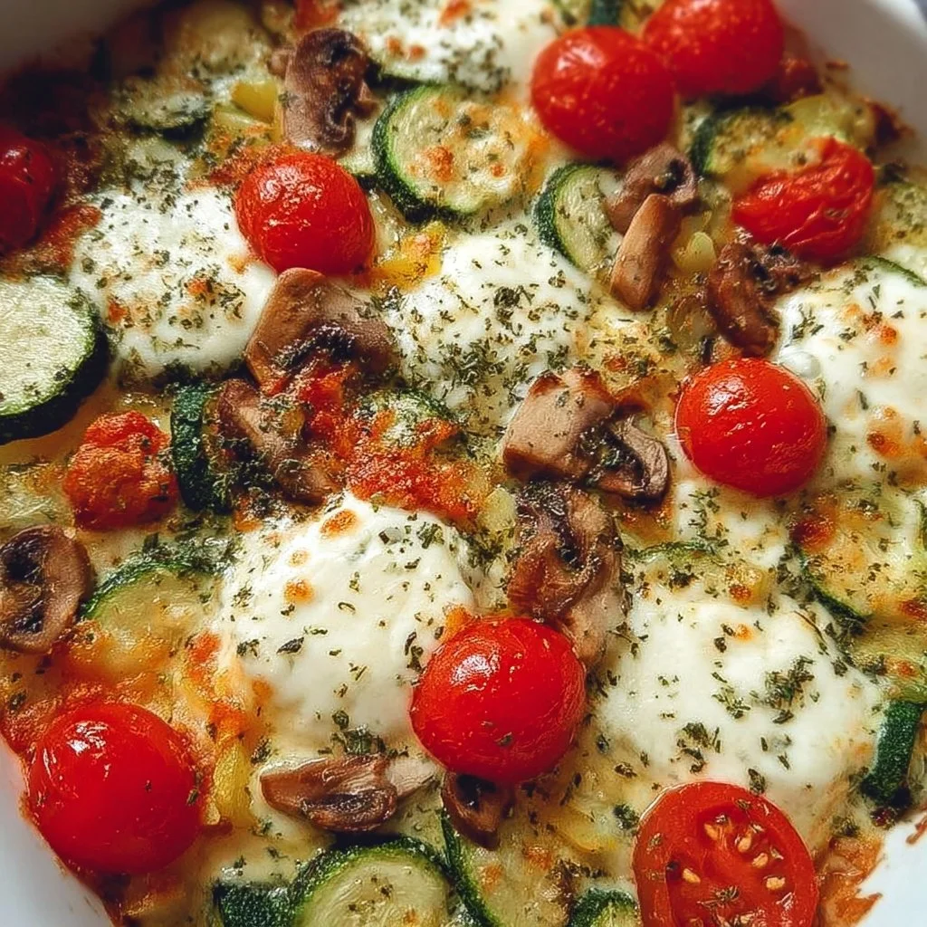 Colorful Vegetable Medley with Mozzarella on a plate