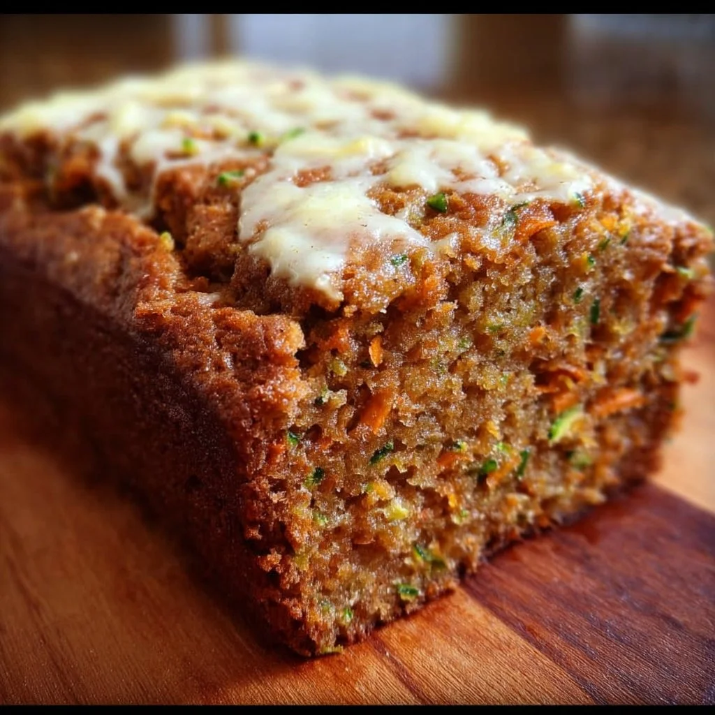 Delicious homemade zucchini bread with a slice cut out, showcasing its moist texture.