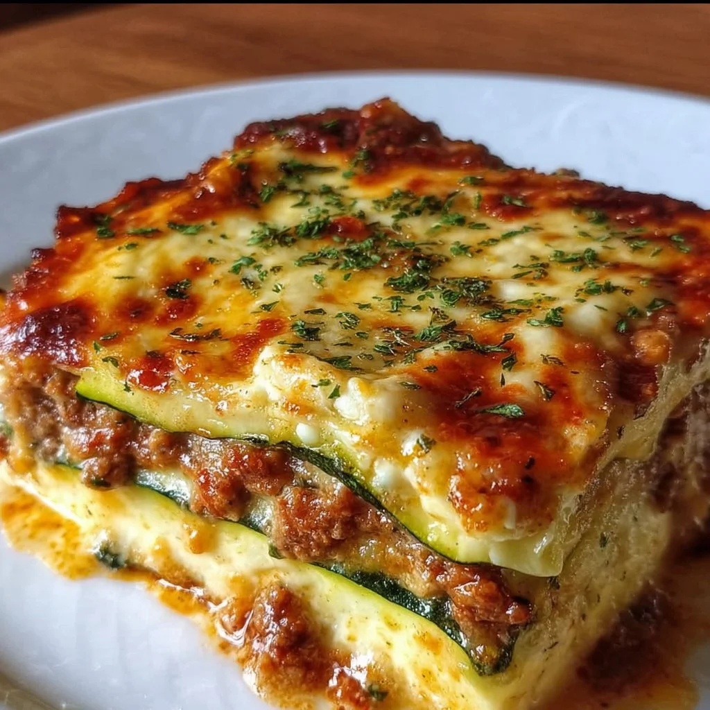 Delicious zucchini lasagna layered with cheese and fresh ingredients