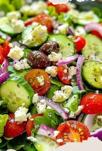 A vibrant big green salad filled with fresh vegetables and greens.