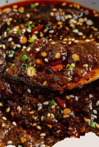 Homemade bulgogi sauce drizzled over grilled beef with vegetables.