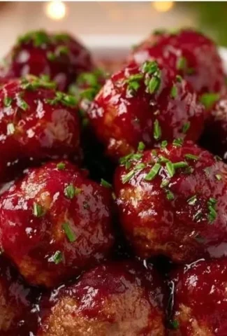 Delicious Christmas cranberry meatballs served as a festive appetizer