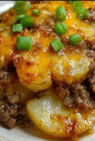 Delicious Crockpot Hamburger Potato Casserole served in a bowl