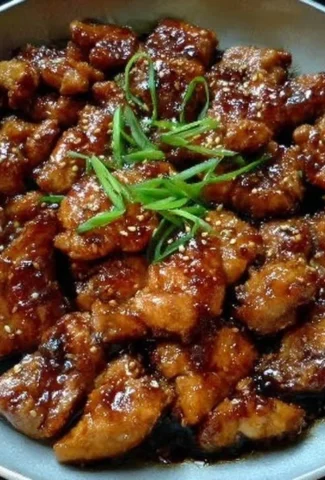 Delicious perfect teriyaki chicken plated with vegetables