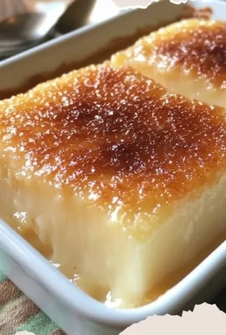 Deliciously rich cassava pudding served in a bowl with a spoon.
