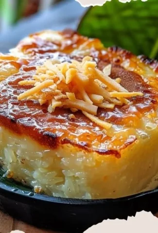 Traditional Filipino rice cake with toppings, a delicious dessert from the Philippines.