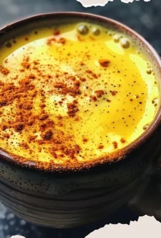 A creamy turmeric latte in a cup, showcasing vibrant golden color and spices.